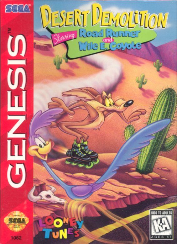 Desert Demolition box art for Sega Genesis